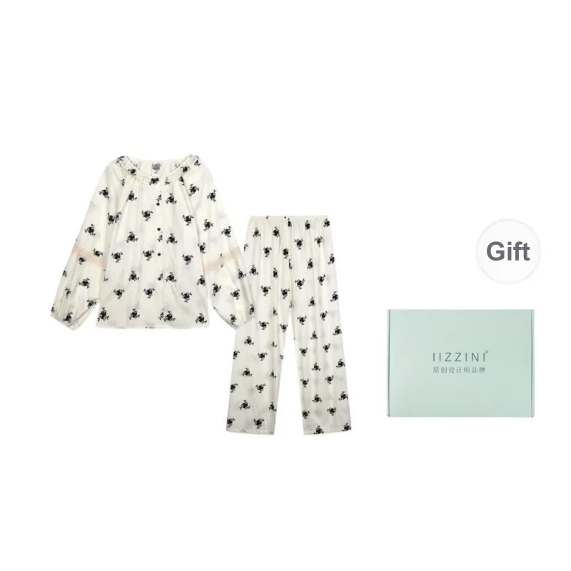 IIZZINI Pajama Set Women's Corydalis Flower-5