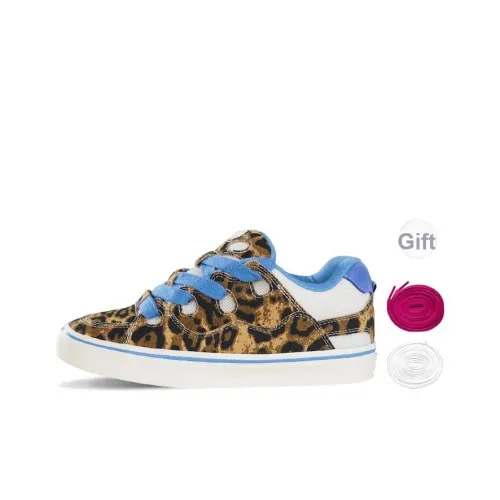 Deesha Cool Leopard Print Пухлые туфли с покрытием устойчивые к истиранию низкий топ кроссовки для скейтбординга женские