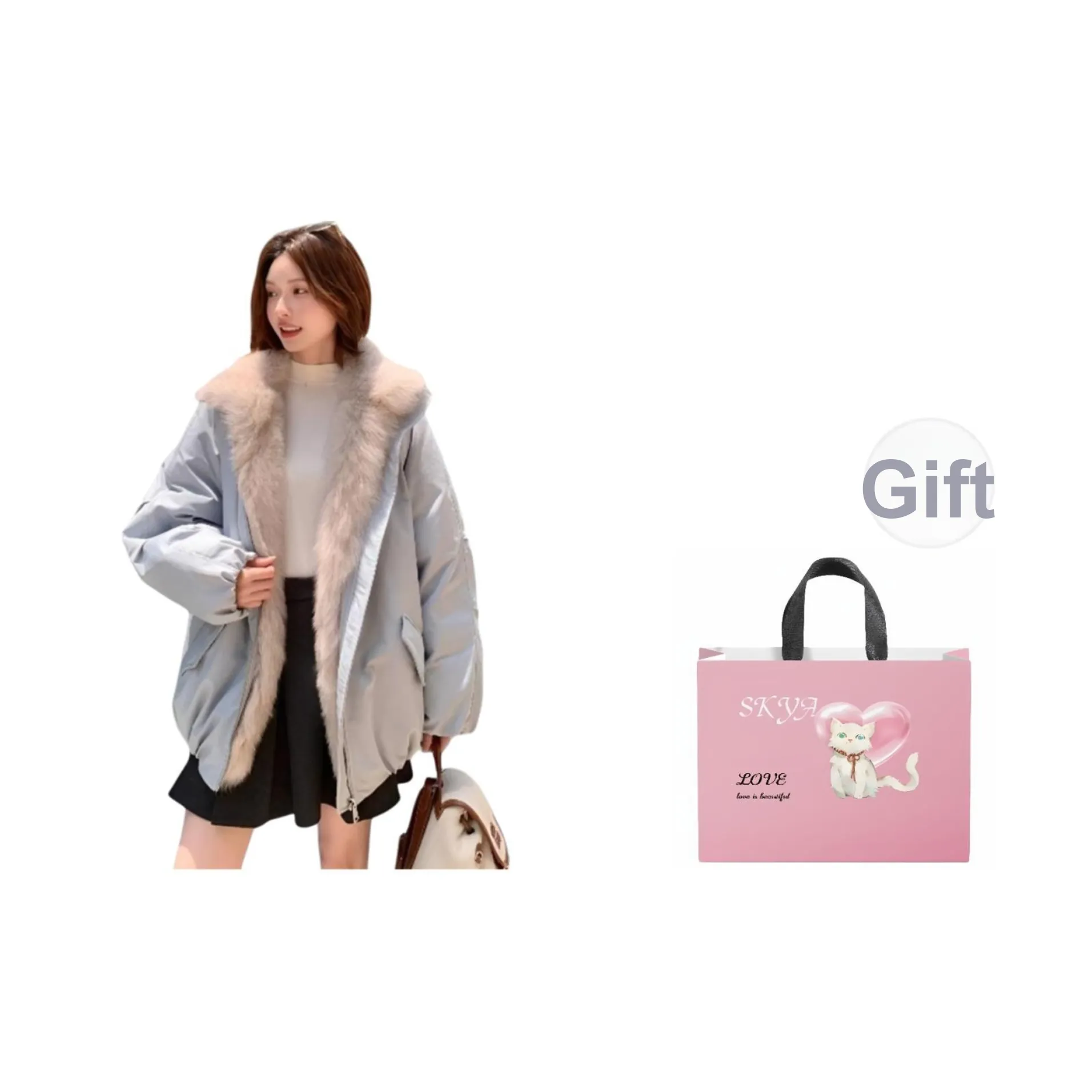 SKYA Пуховая куртка Женская Сумка для покупок