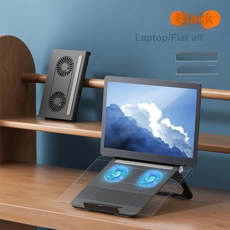 Vibrate Computer Stands Laptop Radiator Quiet Desktop Foldable Storage Portable Adjustable Base Fan Cooling Lightweight-1