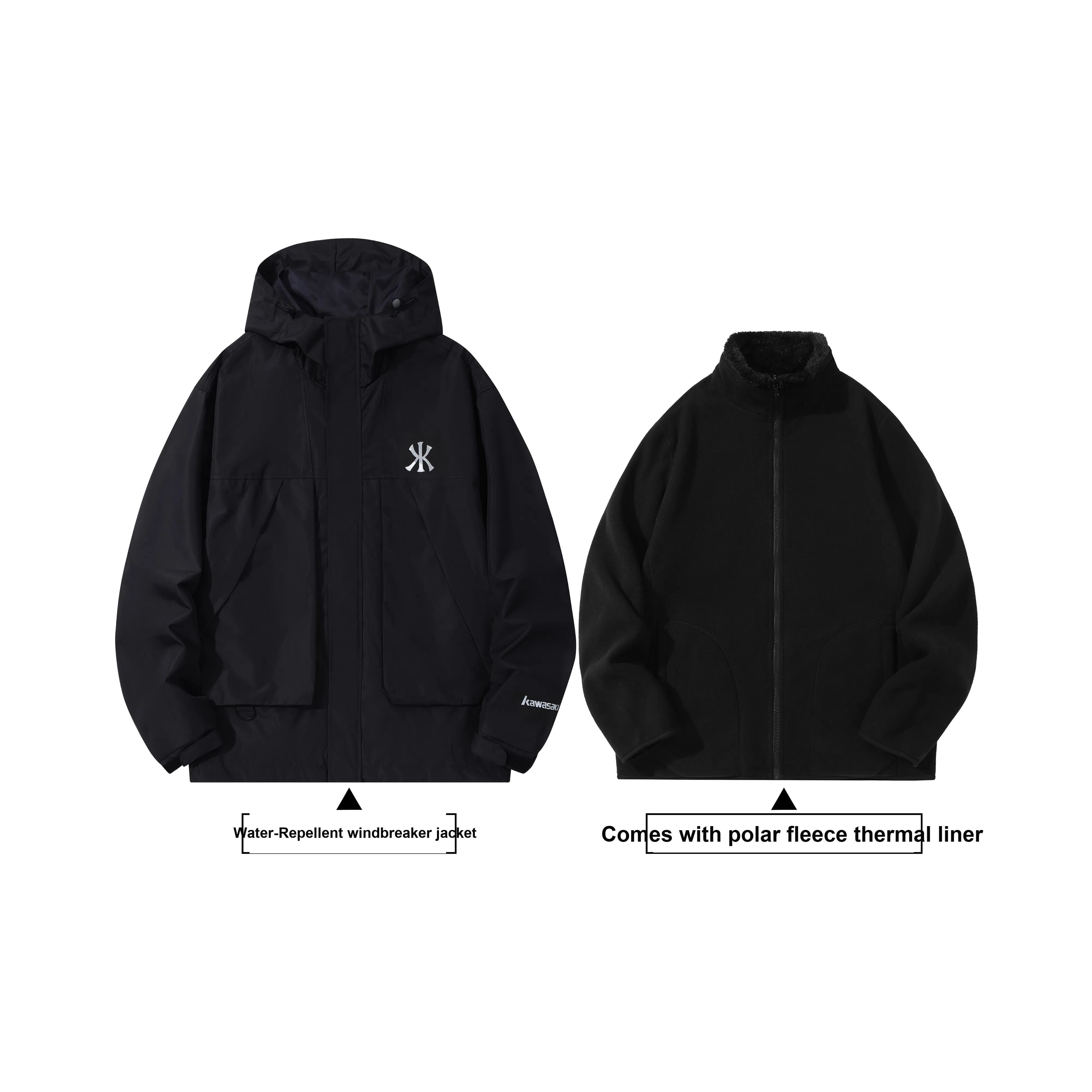 Kawasaki Водонепроницаемый и Ветрозащитный Ветровка Унисекс