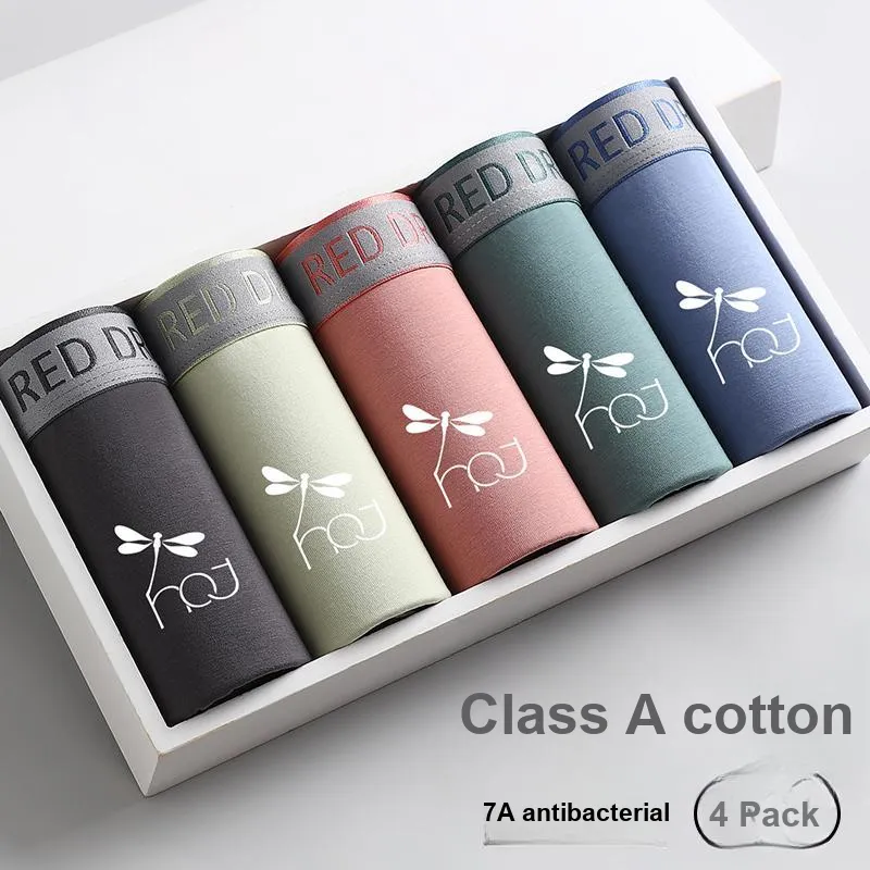 RED DRAGONFLY Cotton Panties Men's 4 Pack Gift Box Set-2
