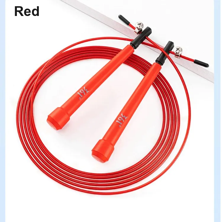 361° Fitness Training Non Countable Jump Ropes Fitness Crowd PVC+Silicone+Steel Wire Rope PP Controller 3m Red-2
