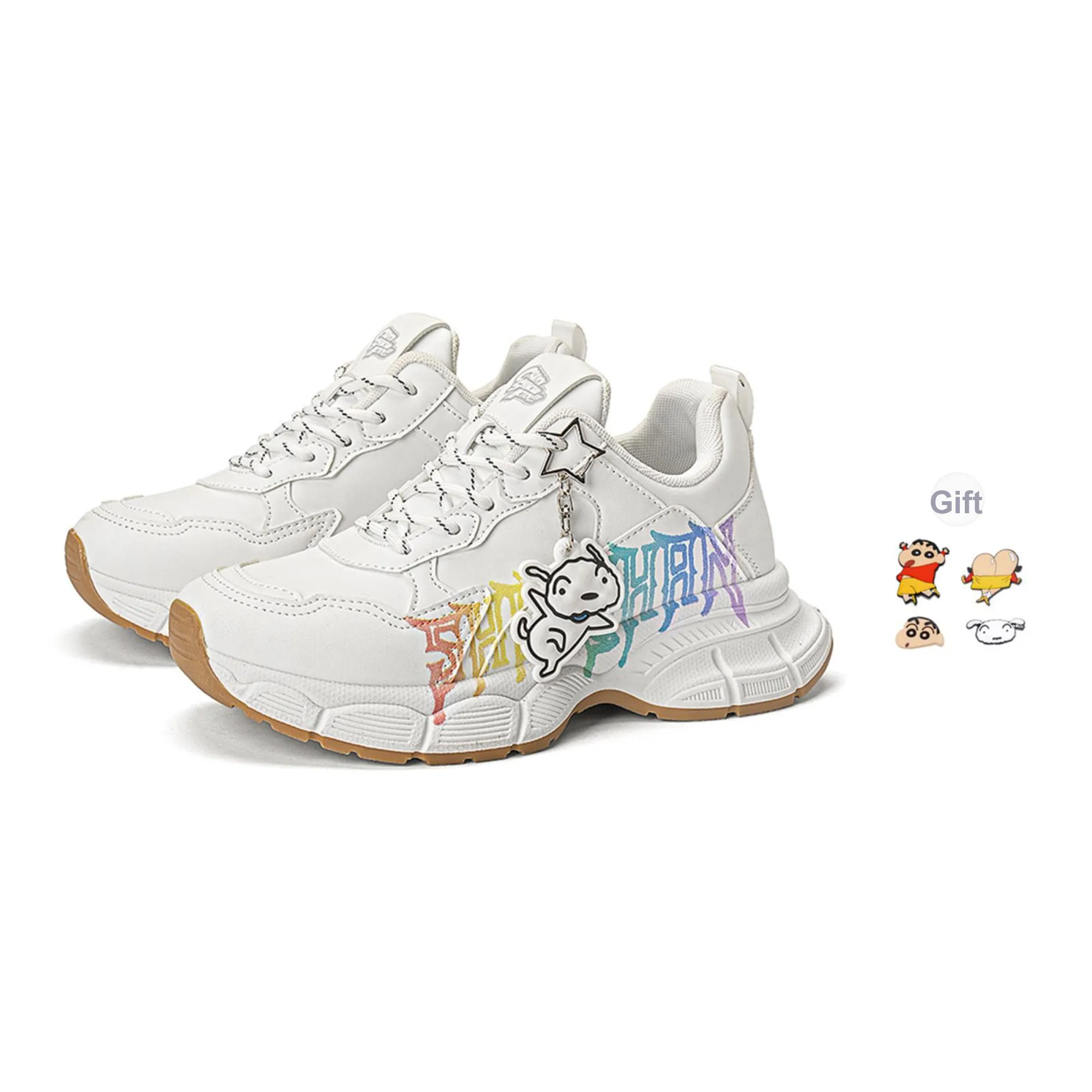 Crayon Shinchan Низкий топ толстая подошва кроссовки унисекс