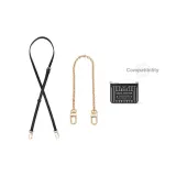 Black Shoulder Strap 1.1cm Width 94-114cm+Decorative Chain 30cm[Recommended for Cross-Body Bag]