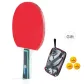 Long Handle Single Racket[Green]+Racket Bag+2 Line Protectors+3 Table Tennis Balls