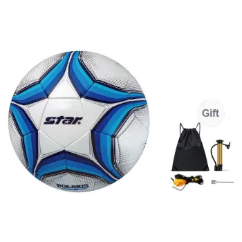 Star Size 5 Ball Soccer PU Seamless Thermal bonding Unisex Teal Blue