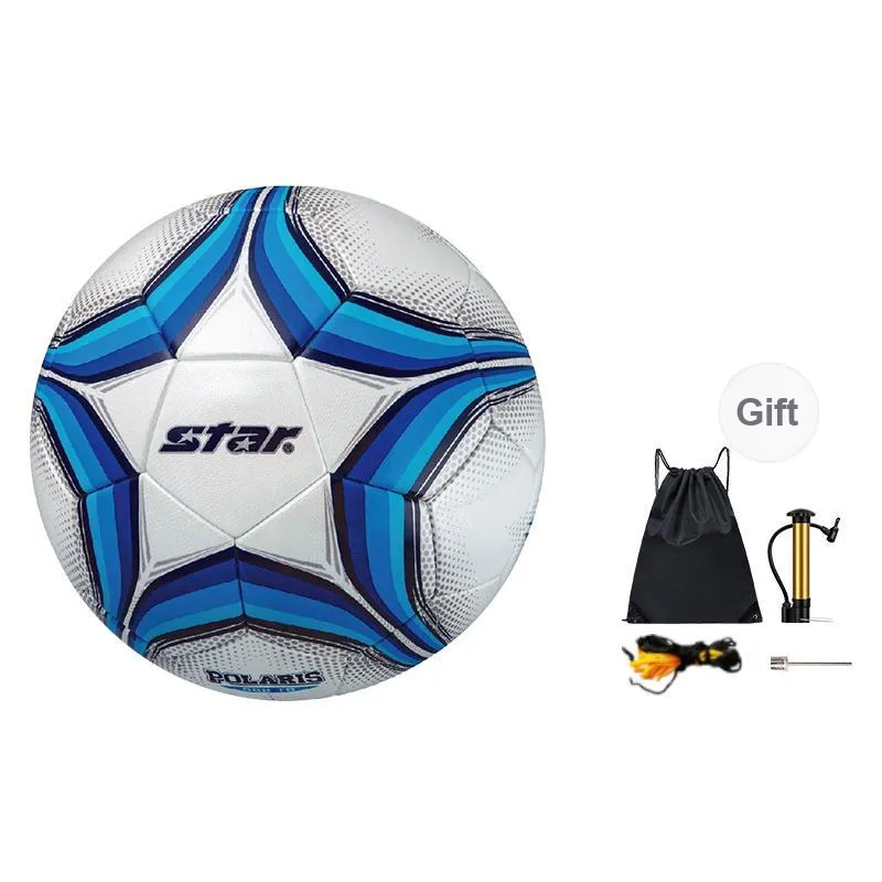 Star Size 5 Ball Soccer PU Seamless Thermal bonding Unisex Teal Blue-0