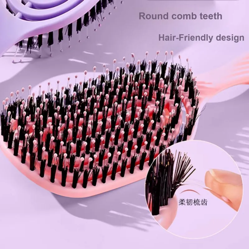 LMLTOP Pig Bristles Comb Volume Brush For Straightening And Curling Hair, Root Volume Enhancer-3