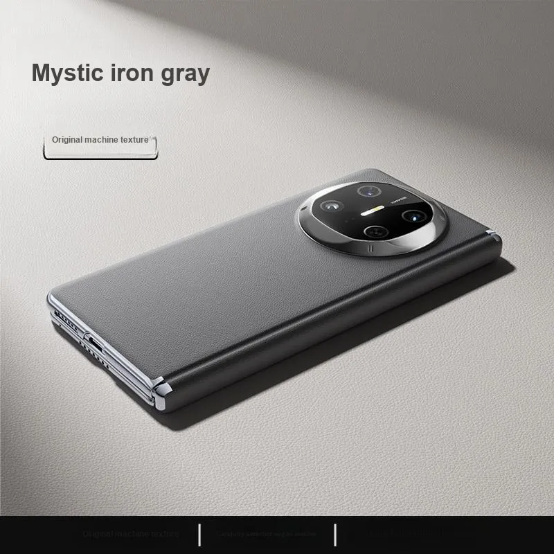 ZHUOJI Vegan Leather Material Center Axis Plain Leather Magnetic Phone Case Compatible Huawei Mate 6-7