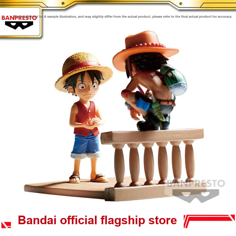 BANDAI Monkey D. Luffy The Voyager King Glass Factory WCF LOG STORIES Portgas D. Ace Bonus Gifts 8cm-1