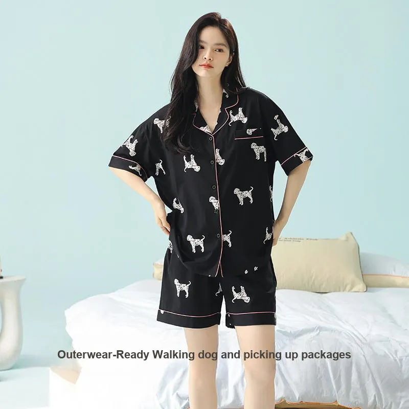 XIAFENYAN Pajama Set Women's Black-7