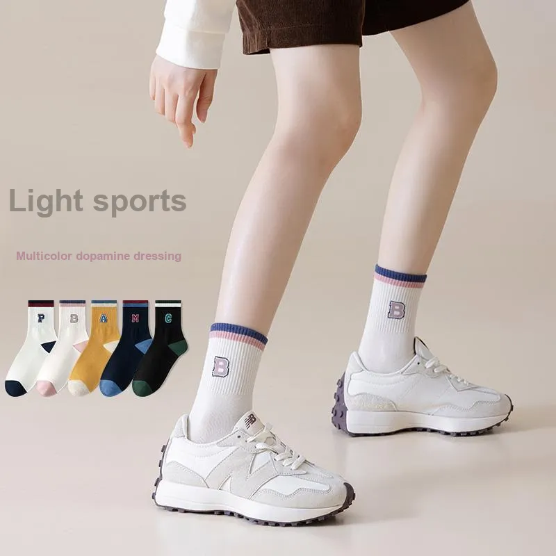 Lan Miao Mid Calf Socks Women's 5 Pack-9