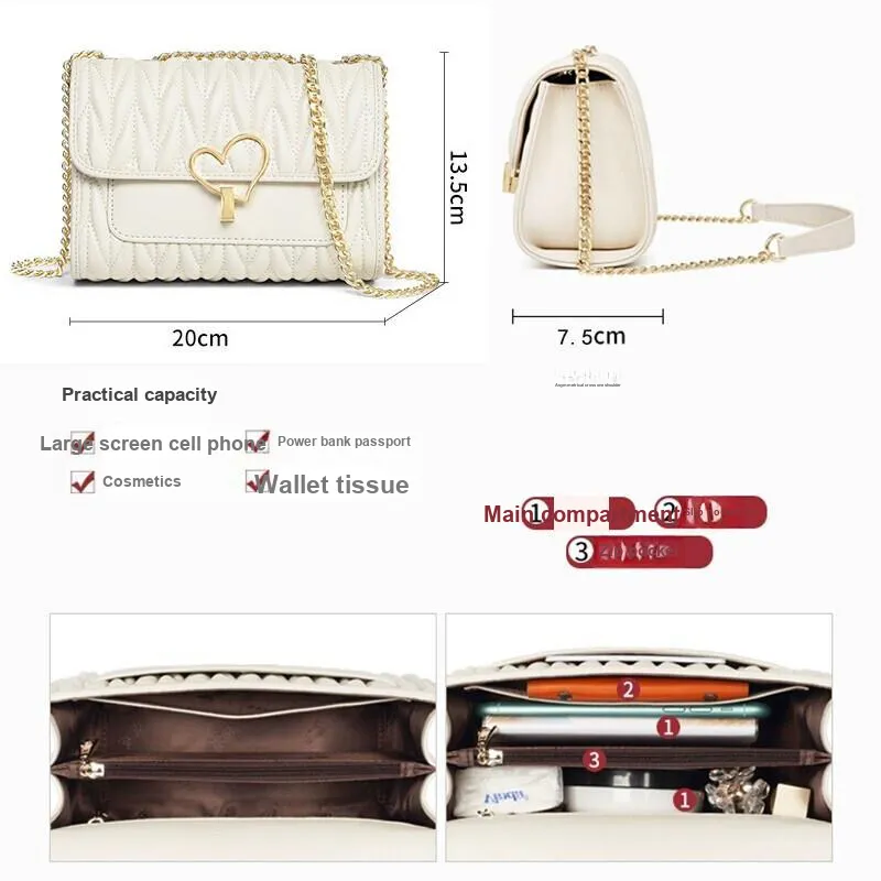 MOONDEMIMA Cow Leather Small Square Bag Crossbody Bag Shoulder Bag Small Size Women's White/Black-1