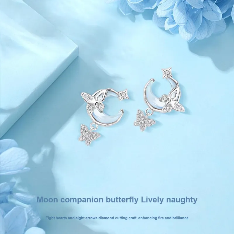 NUSQ S925 Silver Earrings Women's-2