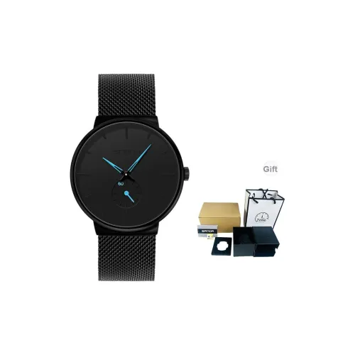 Sanda Кварцевый механизм ремешок из нержавеющей стали черный циферблат мужские часы