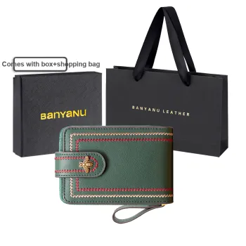 Banyanu Cow Leather Card Holder Regular Women's Jasper/Burgundy/Black/Peacock Blue/Brown/Antique Yellow