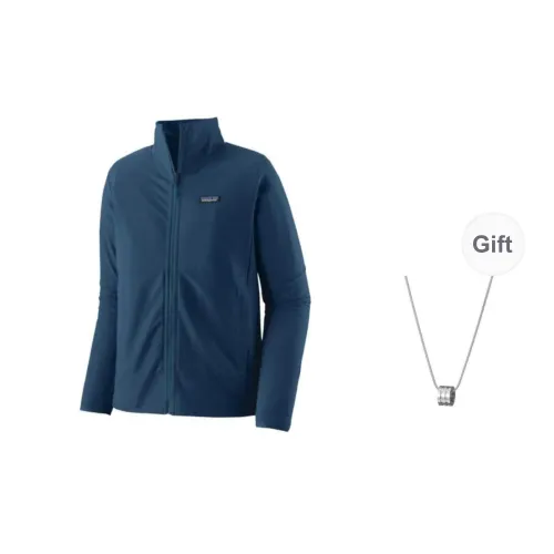 Patagonia Jacket Men's Trendy Pool Blue With Free Necklace