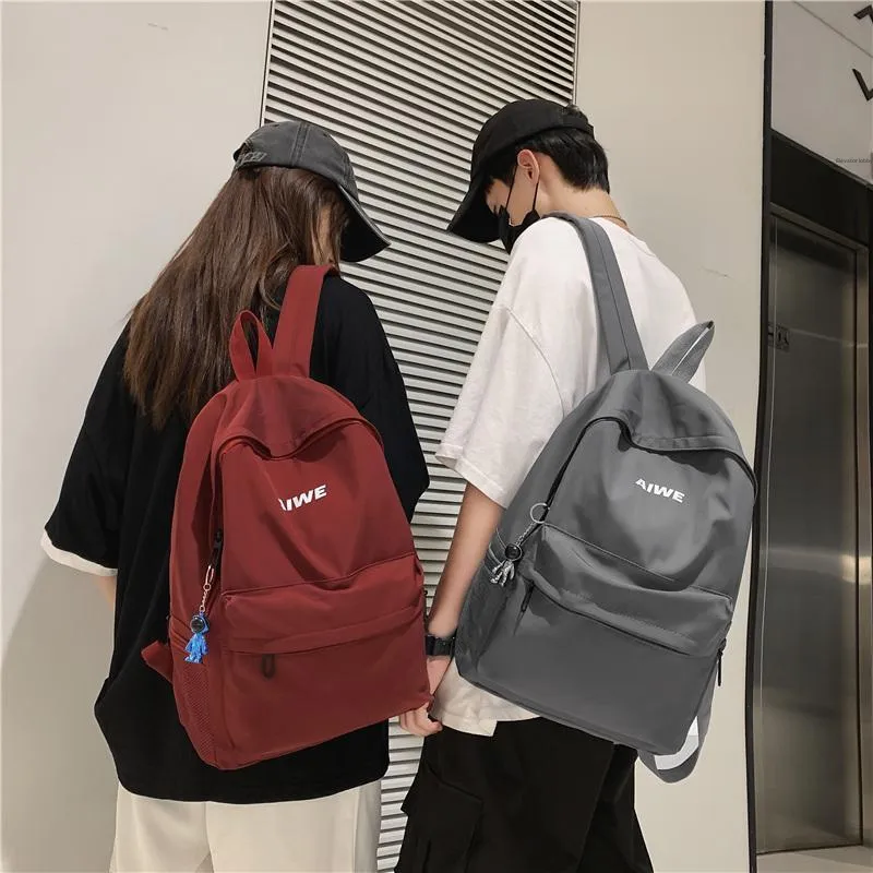 WICKBUEN Nylon Backpack Regular Unisex White/Red/Black/Gray-1