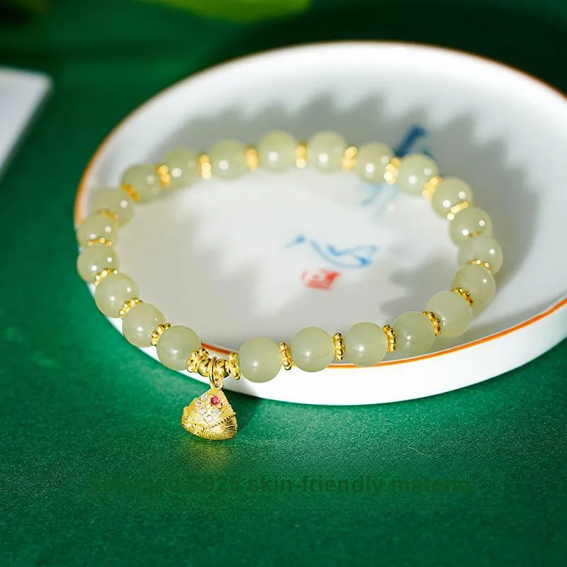 WEITIANXUAN Hetian Jade Bracelets Pale Greenish White Jade Women's-2