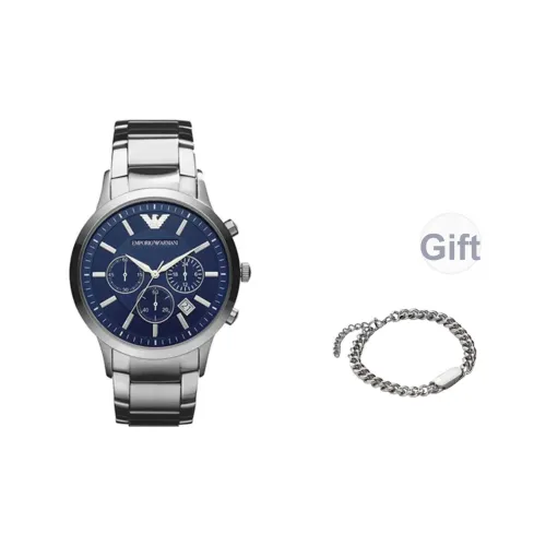 EMPORIO ARMANI Мужские наручные часы кварцевый механизм синий циферблат