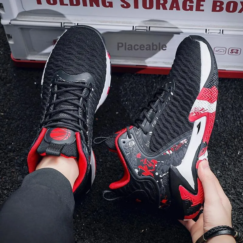Kuding Cushioned Slip-Resistant Abrasion-Resistant Breathable Mid-Top Basketball Shoes Men's-8