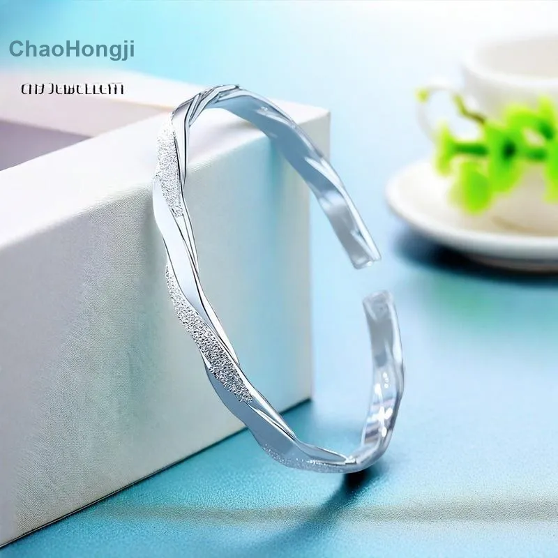 CHAOHONGJI 999 Fine Silver Bangles Women's-2