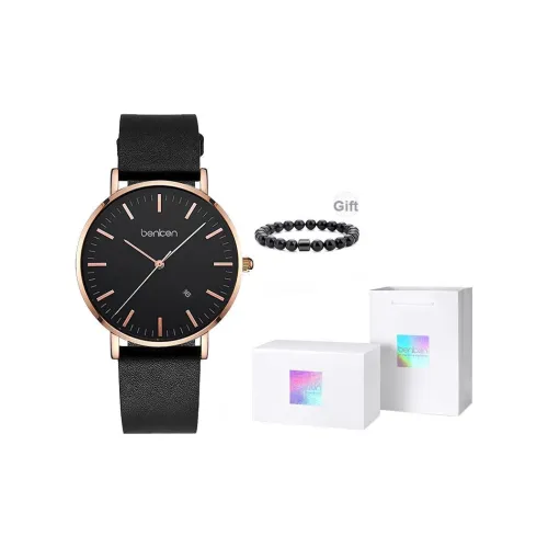 BENKEN Кварцевый механизм нержавеющая сталь ремешок мужские часы черный циферблат