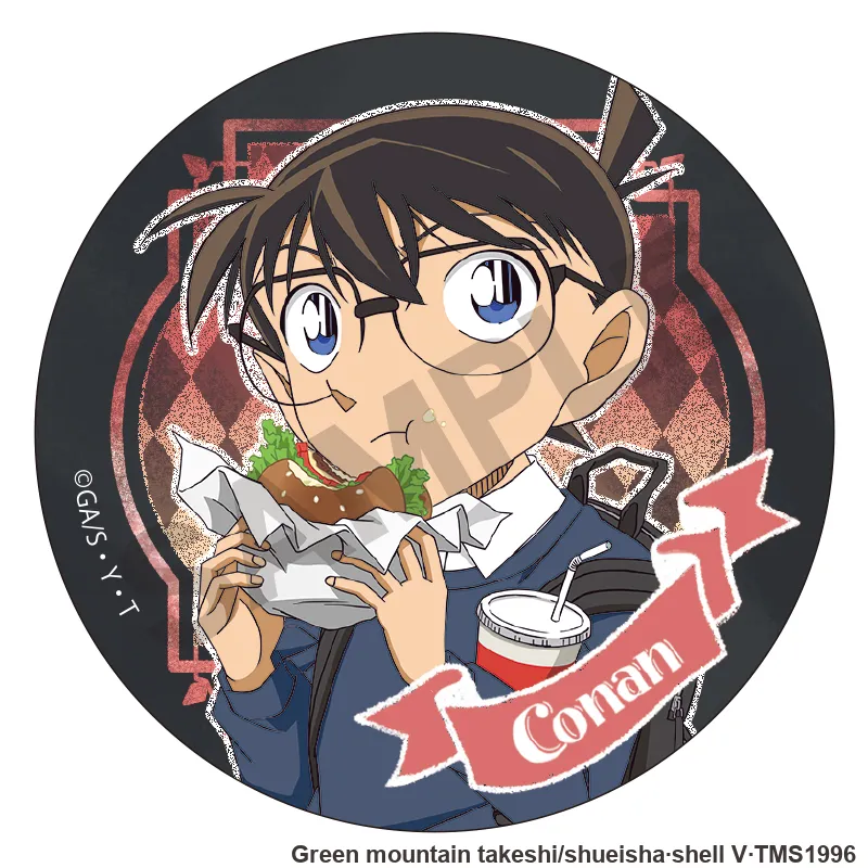 CRUX Detective Conan Characters Garbage Food Ver Badges-1