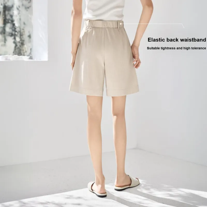 IHIMI Casual Shorts Women's Light Khaki-3