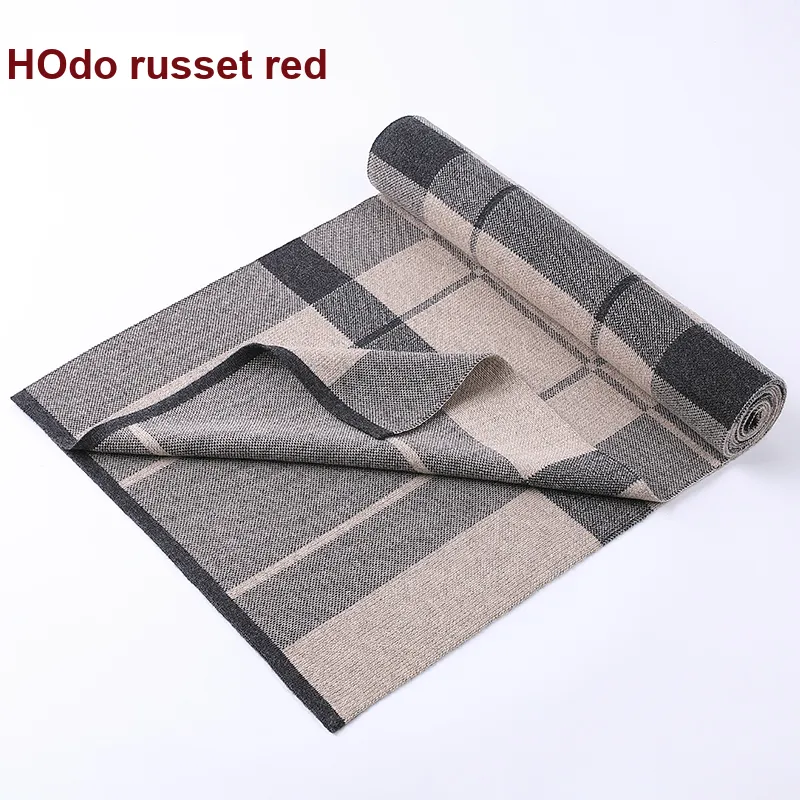 Red Bean 4.2% Wool Knit Scarves Men's-12