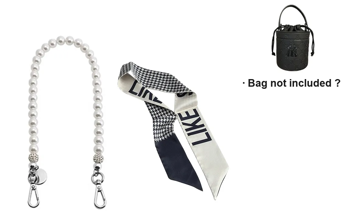 Ingenuity Handmade Pearl Chain Perfume Bag Crossbody Chain Accessories Single Purchase With Bag Women's Black/White