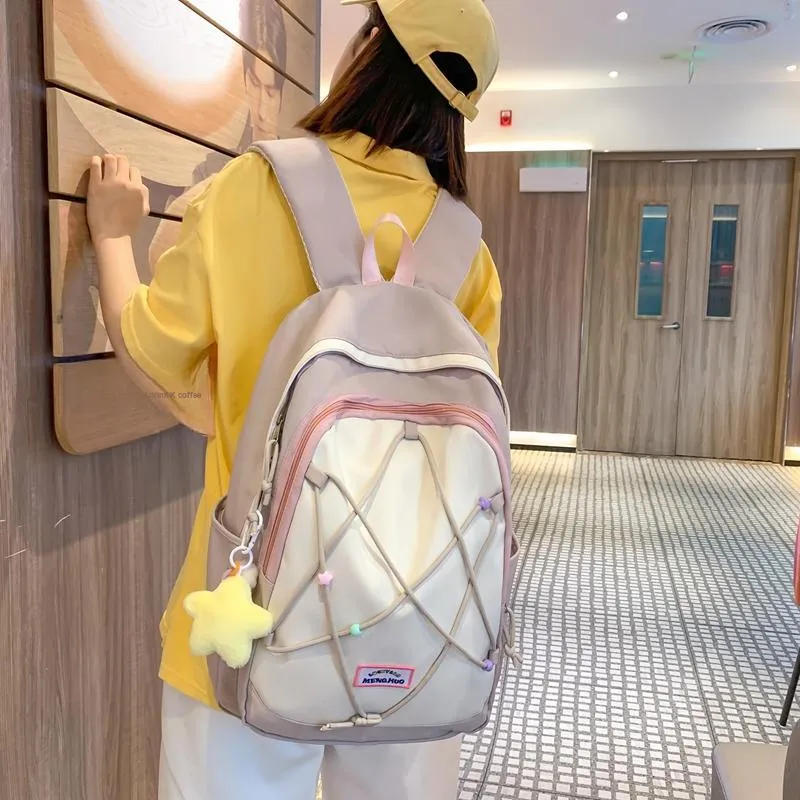 Travel Oxford Backpack Women's Black/White/Blue/Purple-10