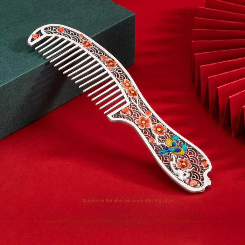 Yu Yin S 999 Fine Silver Hair Comb Women's-1