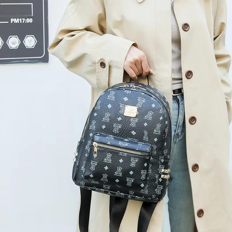 ADOONGA PU Backpack Women's Blue-10