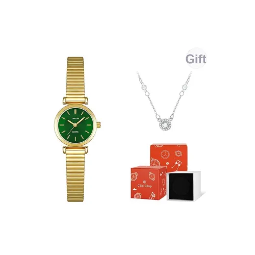 Clip Clop Кварцевый механизм ремешок из нержавеющей стали женские часы белый циферблат