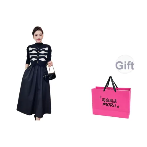 MORii Черный Жилет Сумка для покупок Женская Трикотаж