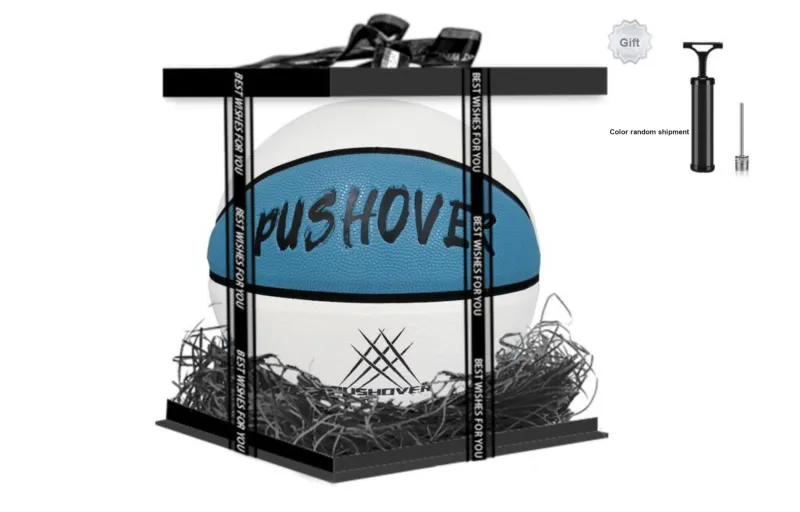 PUSHOVER PU Basketball Blue White Size 7 Training-7