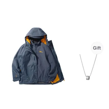 JACK WOLFSKIN Windbreaker Jackets Men Midnight Dark Blue+Accessory