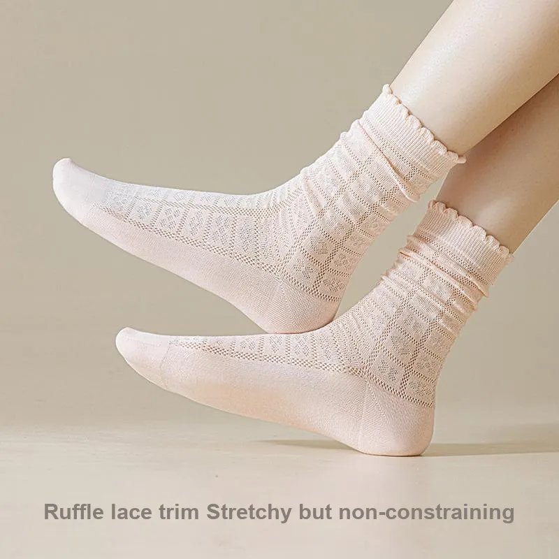 MIIOW Mid Calf Socks Women's 5 Pack-5