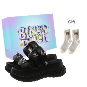 BINGO DUCK Slip Resistant Cushioning Abrasion Resistant Slide Slippers Women's