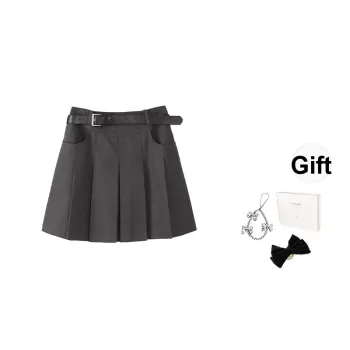 Fstudio Korean Preppy Style Petite High Rise Slimming Pleated Casual Short Skirts Women's