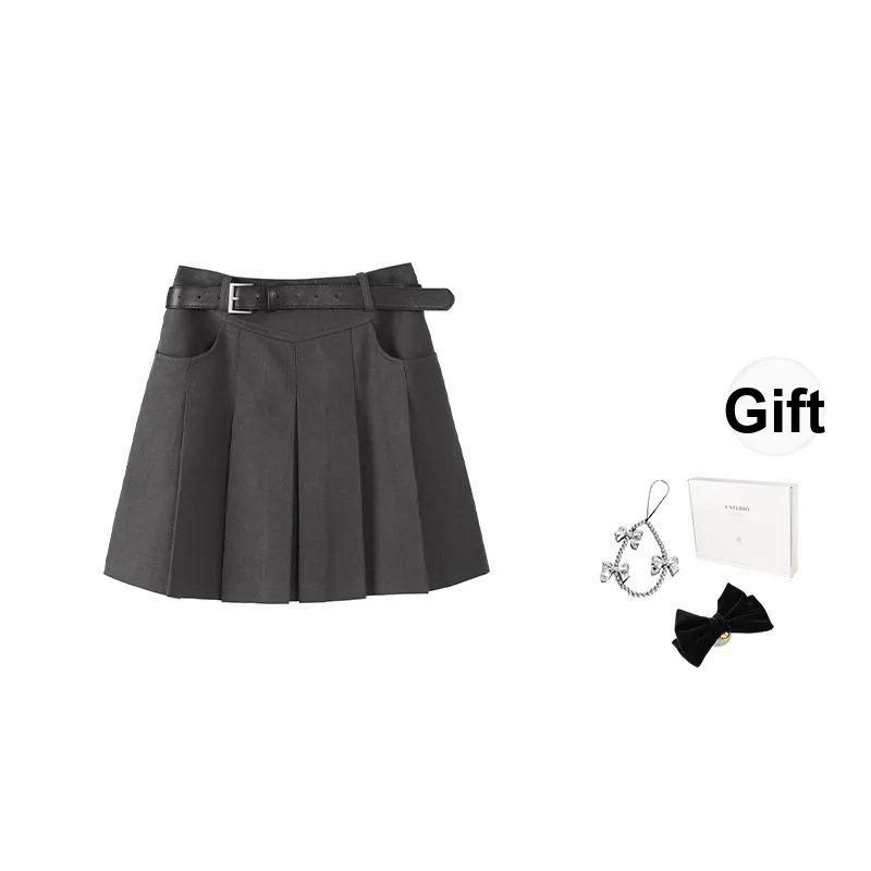 Fstudio Korean Preppy Style Petite High Rise Slimming Pleated Casual Short Skirts Women's-0