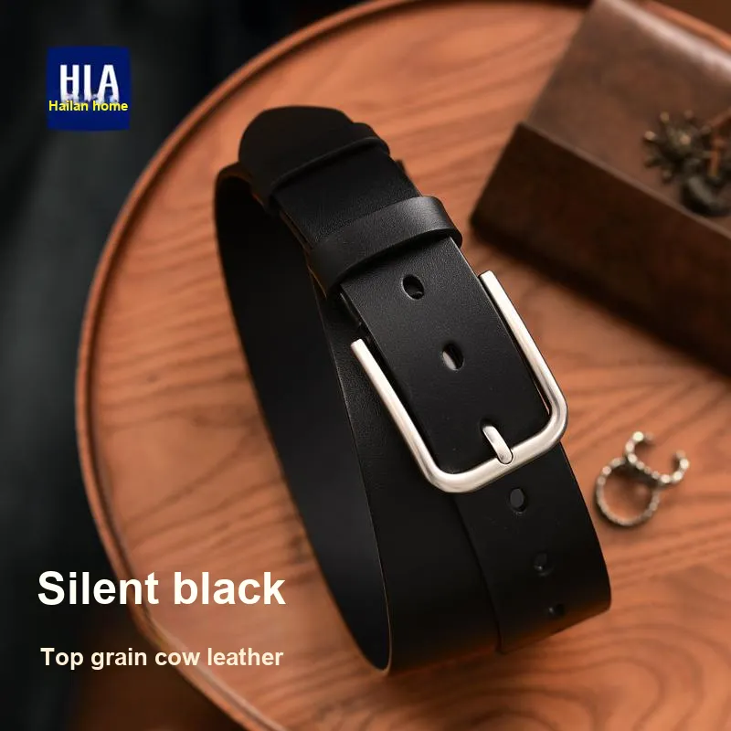 HLA Top Grain Cow Leather Cow Leather Belts Men's 3.85cm-4