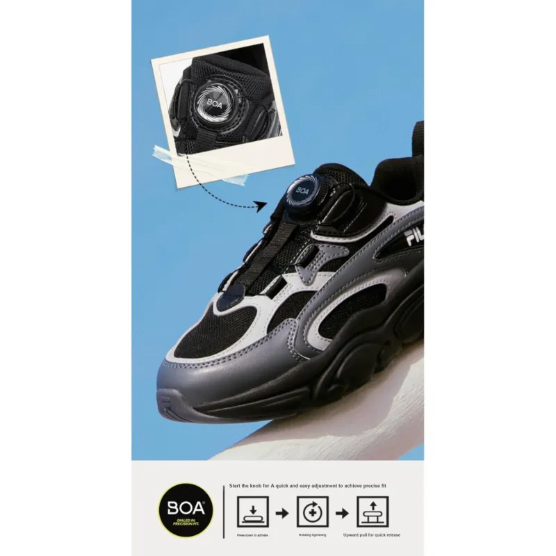 FILA KIDS Mars TD Abrasion Resistant Low Top Kids' Running Shoes Black Unisex-1