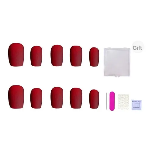 ORANOT Матовый Богатство Красный False Nail Короткий LADDER 16мм