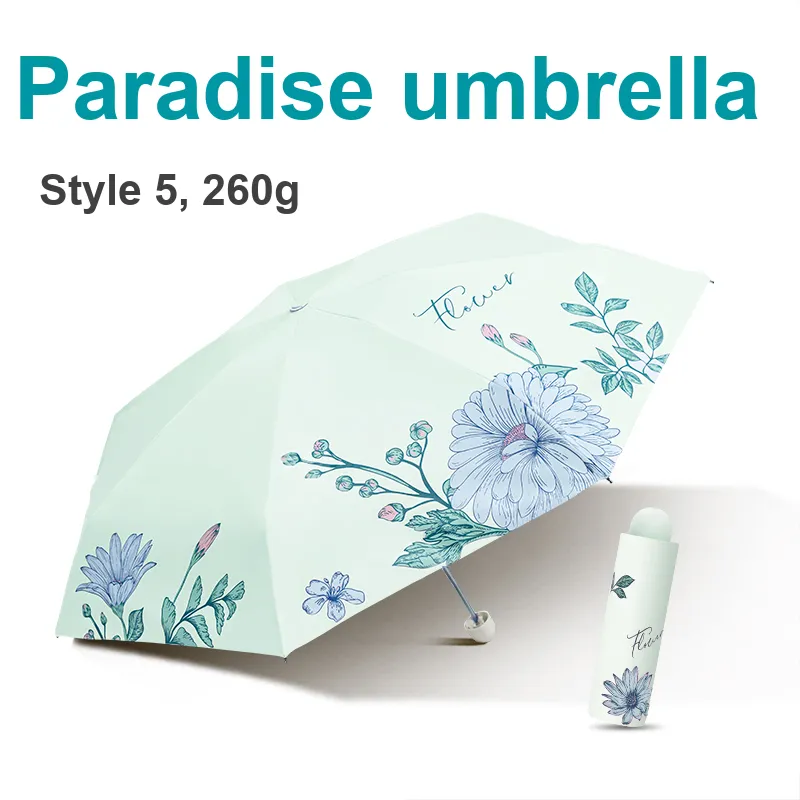 Heavenly Umbrella 25 Styles Large Print Macaron Color Three Fold Vinyl Sunny And Rainy Dual Use Umbrella-7