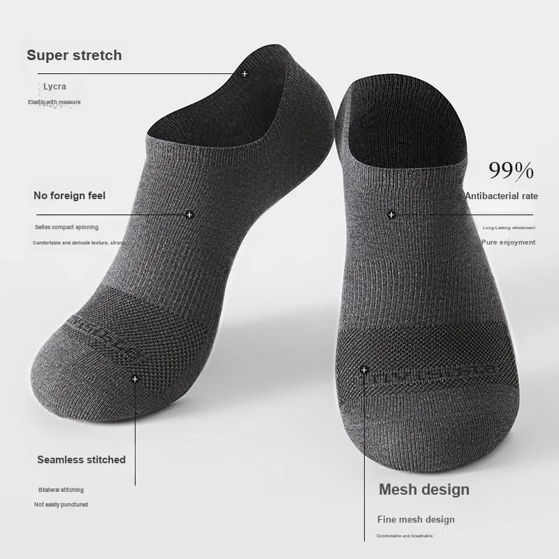 INVISIBLE No-Show Socks Unisex 5 Pack-3