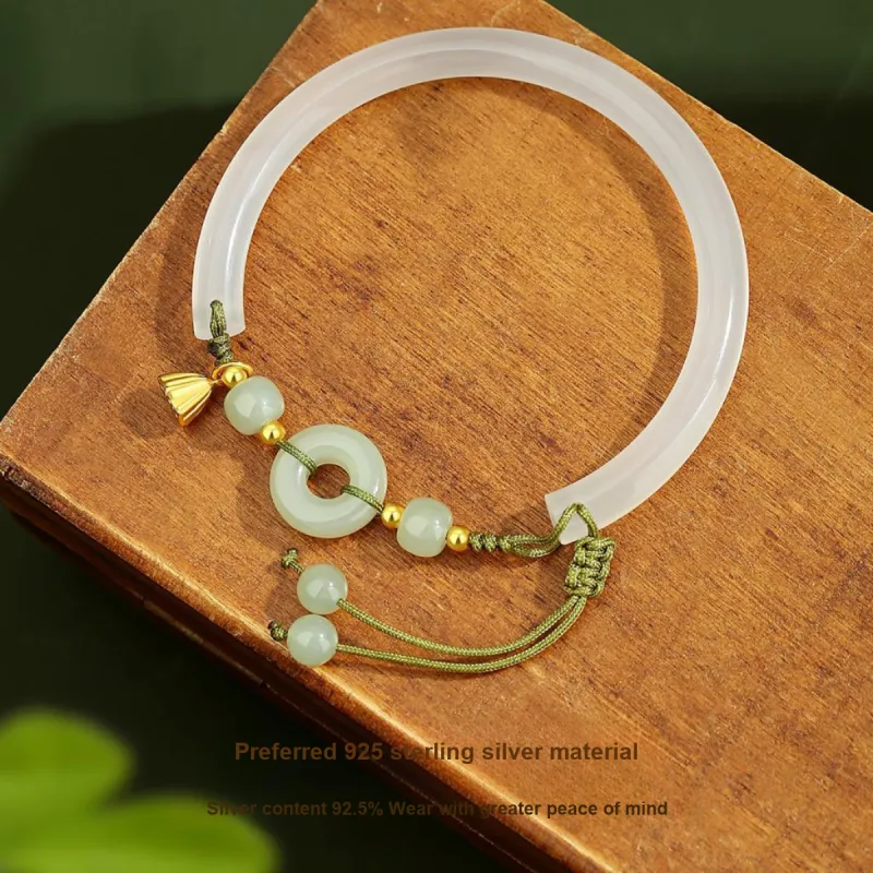 WINY Hetian Jade Bangles White Jade/Pale Greenish White Jade Women's-2