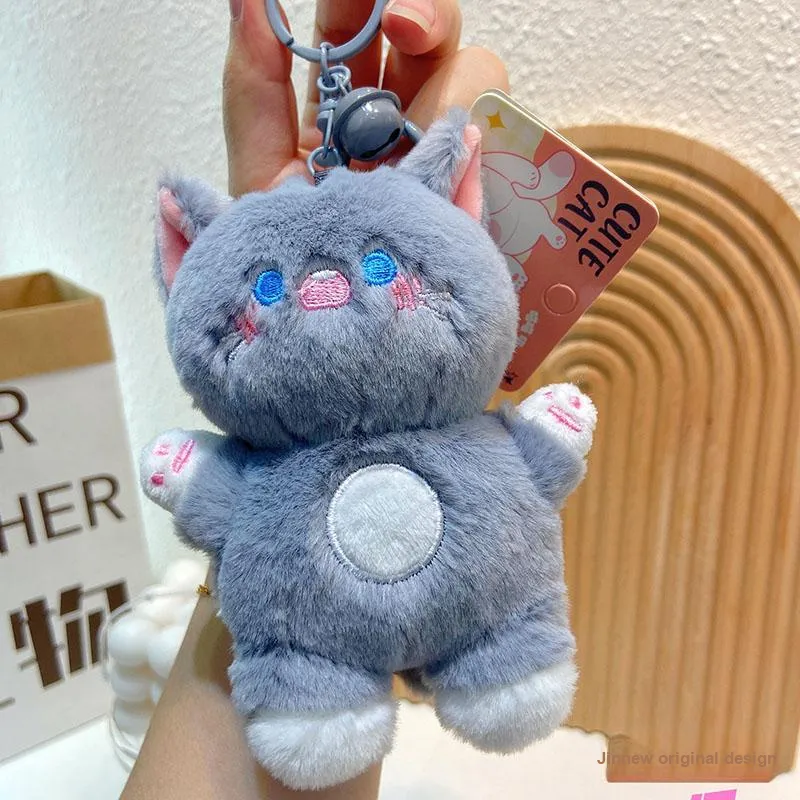 Jinnew Plush Pendants Unisex Grey/Pink/Yellow/Brown-3